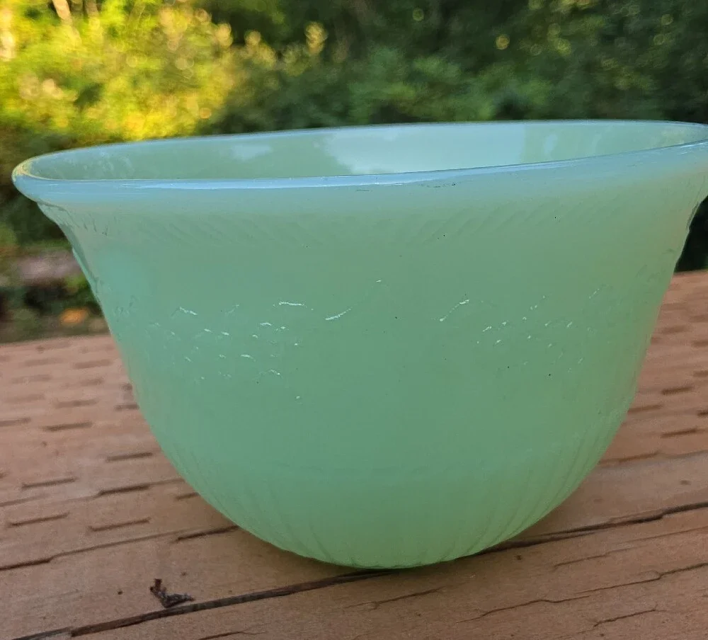 VTG Fire-King Jadeite Alice Teacup & Saucer Set Anchor Hocking 1940s